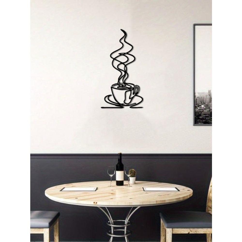 Metalowy Kubek do Kawy Sztuka na Ścianę Rustykalny Wystrój Kuchni Znak do Baru Kawiarni Prezent