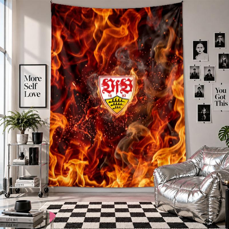 VfB Stuttgart Football Wall Tapestry Home Decor Wall Hanging Cloth for Bedroom Living Room Background