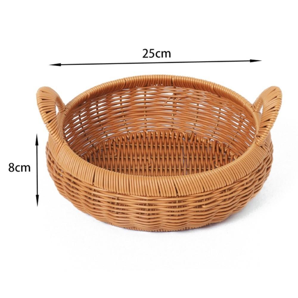 Woven Texture Woven Storage Basket Boho Style Bread Tray Vintage Wicker Basket  Coffee Shop