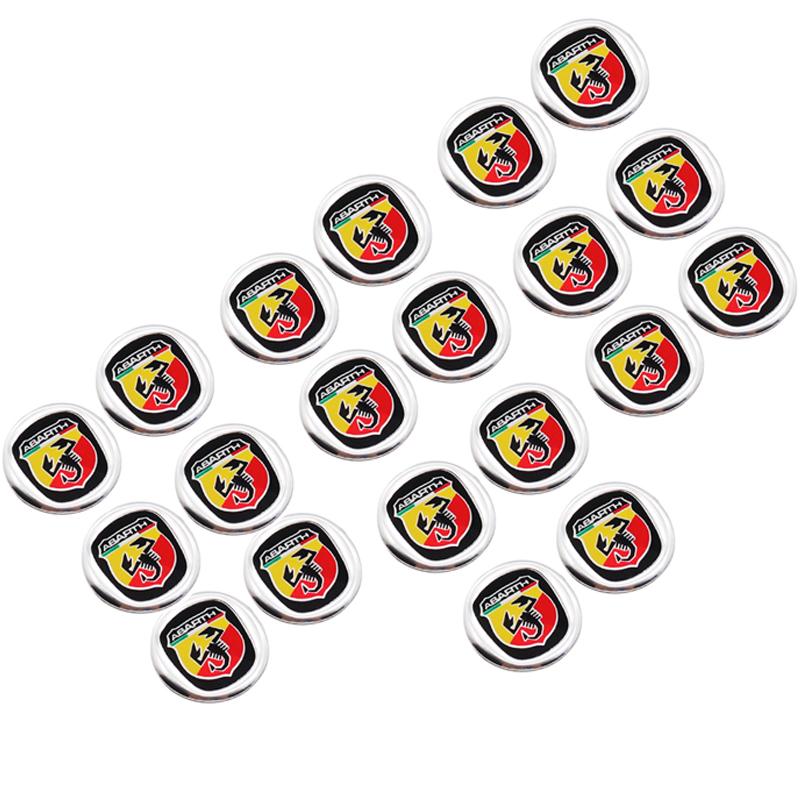 50pcs 100pcs 3D Hot sale 14mm Aluminum Car KeyChain Logo Key Fob Decoration Emblem Auto Key Badge Sticker Accessories