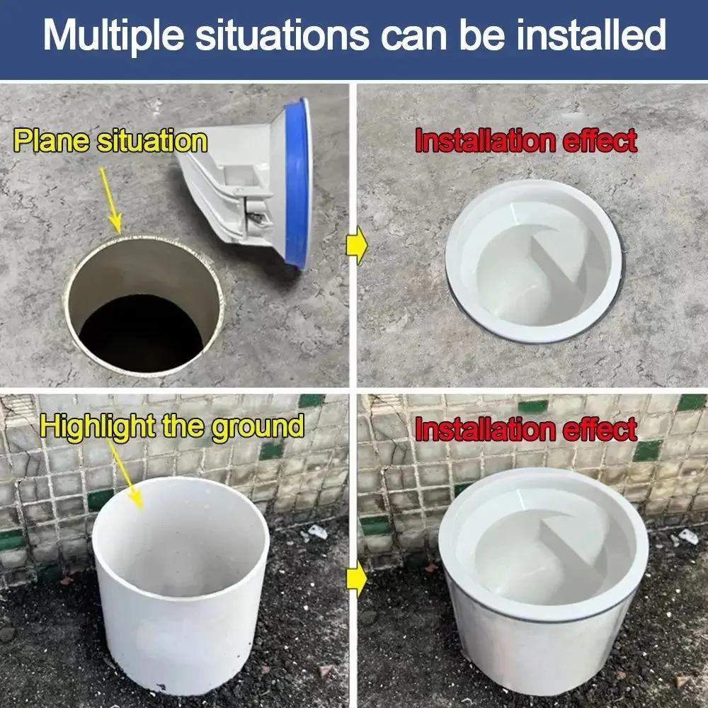 Automatic Closing Toilet Flange Ring Anti Leak Seal Odor Resistant Floor Outlet Spill Proof Shower Drain Bathroom Accessories