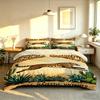 3pcs Desert Cartoon Leopard Print Multi Size Coreless Duvet Cover Set Soft Summer Cool Bedding Decoration Machine Washable