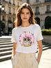 1pcs Funny Cartoon Owl Birds Unisex Tshirts For Girls Fashion Animals Printing Short T Shirts For Unisex Tshirts Lady Tops Tees