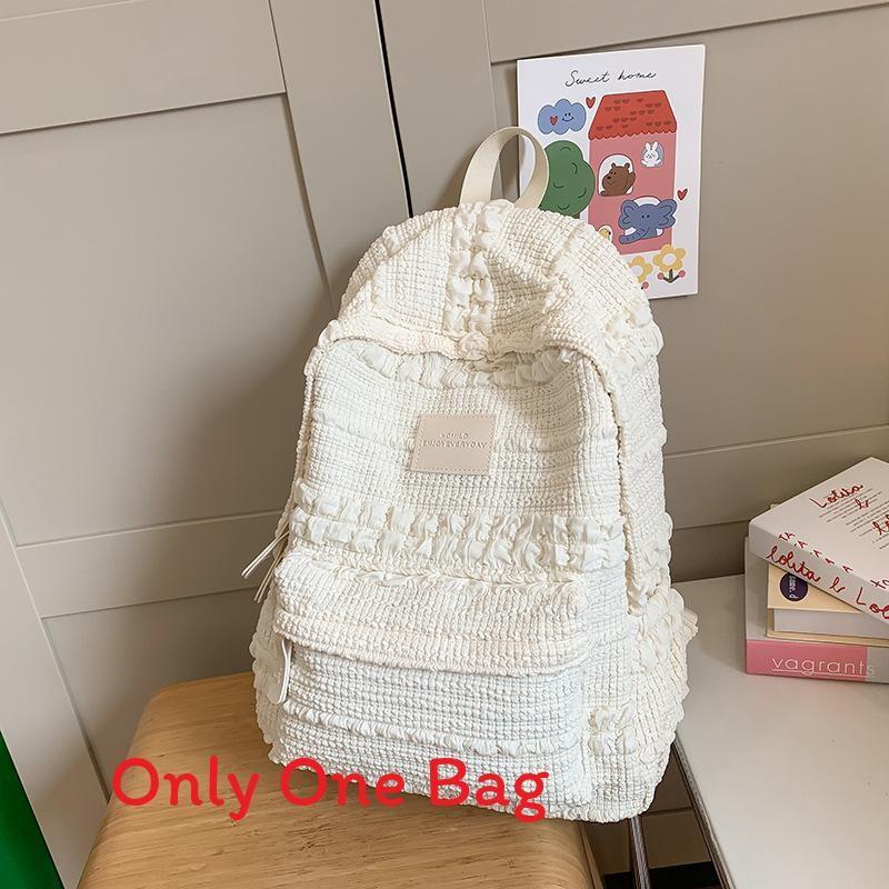 Nylon Sweet Style College Backpack With Macaron Colors For Girls And Teens