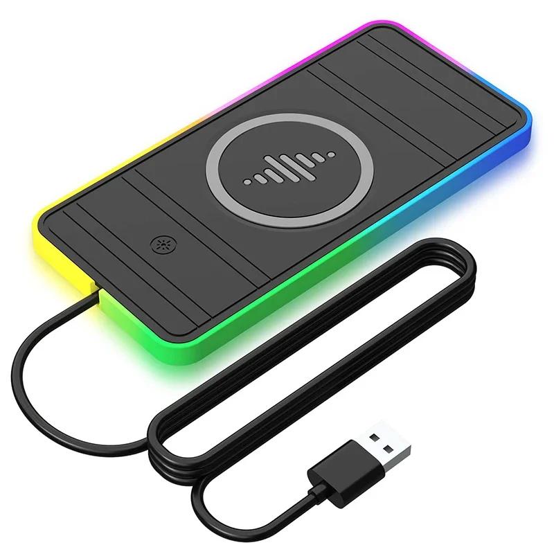 

Car Non Slip Wireless Charger Phone Chage Pad ON/OFF RGB Light for iPhone 17-12 Samsung Xiaomi 17 Pro Max AirPods4 Fast Charging