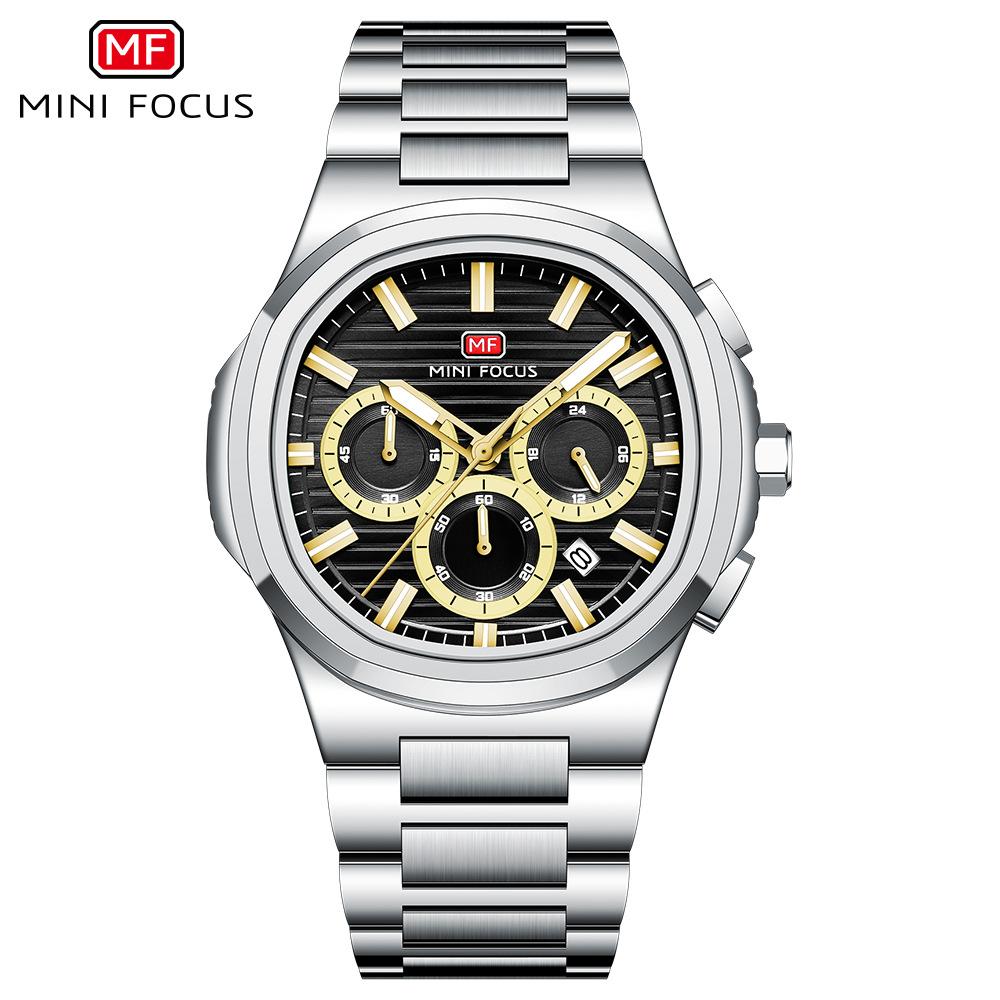Stainless Steel Man Watch Leisure Fashion Quartz Wrist Watches Waterproof Outdoor Multifunctional Business Watch