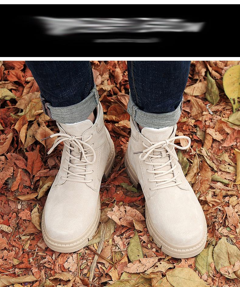 Men's Casual 6CM Height-Increasing High-Top Martin Boots for Autumn and Winter