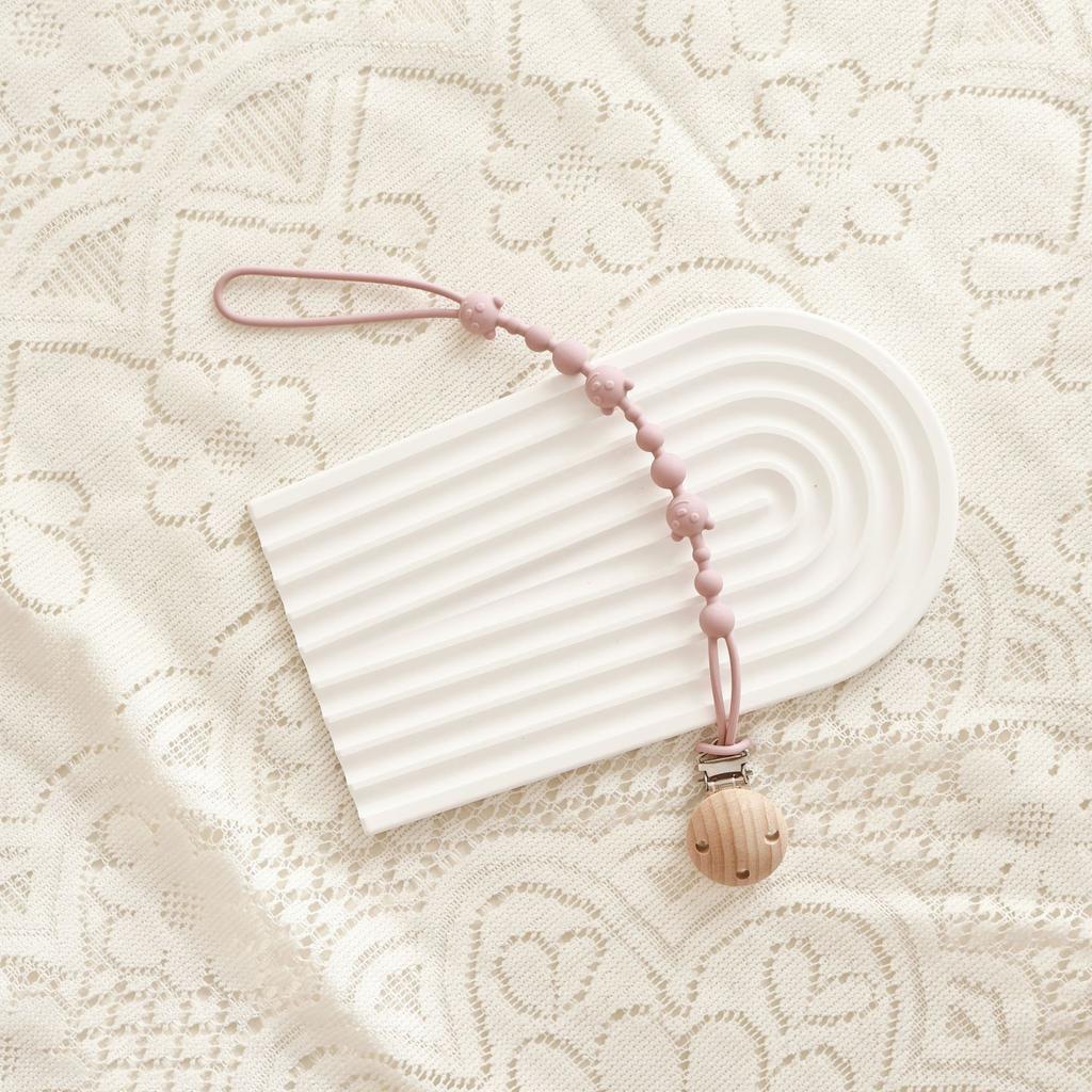 Solid Color Silicone Pacifier Chain Clips Baby Boys Girls Pacifier Gum Chain Bite Music Teeth Grinding Stick Toy Anti Loss Rope