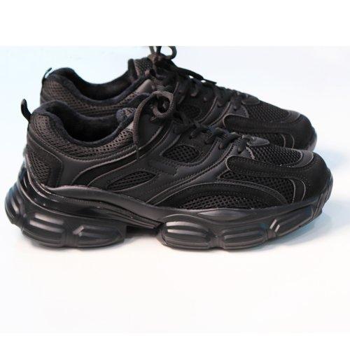 [Button Seoul] Fleece-Lined Ugly Daddy Mesh Sneakers - Triple Black [Shipped from Korea] 100% Authentic