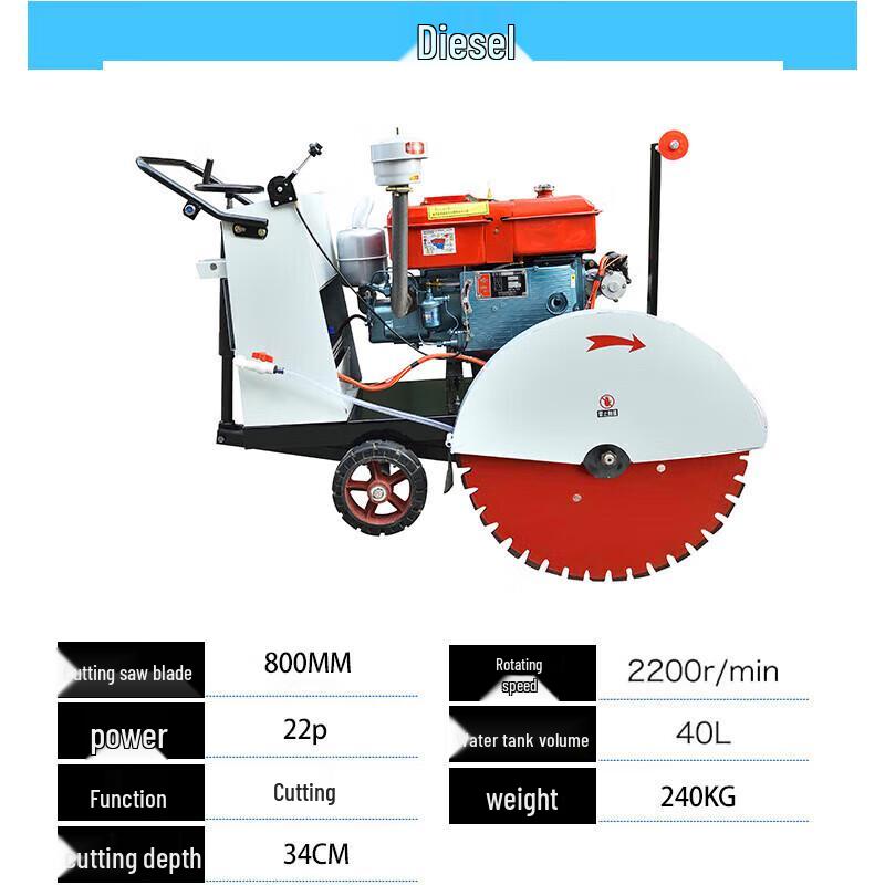 

Kedehe 800 Diesel Concrete Road Cutter CN plug (adapter included)