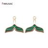 14K Gold Plated Brass Small Cute Mermaid Whale Tail Charm Pendant For Jewelry Making DIY Bracelets Necklace Earring Findings