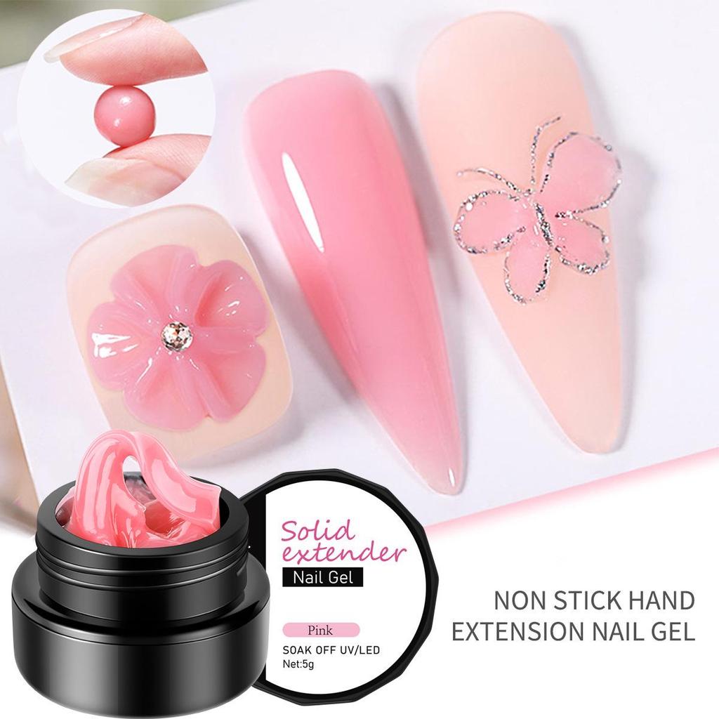 Gel per Estensione Unghie Solido in Barattolo per Scultura e Modellatura - Senza Vassoio di Carta, Antiaderente, Applicazione Rapida