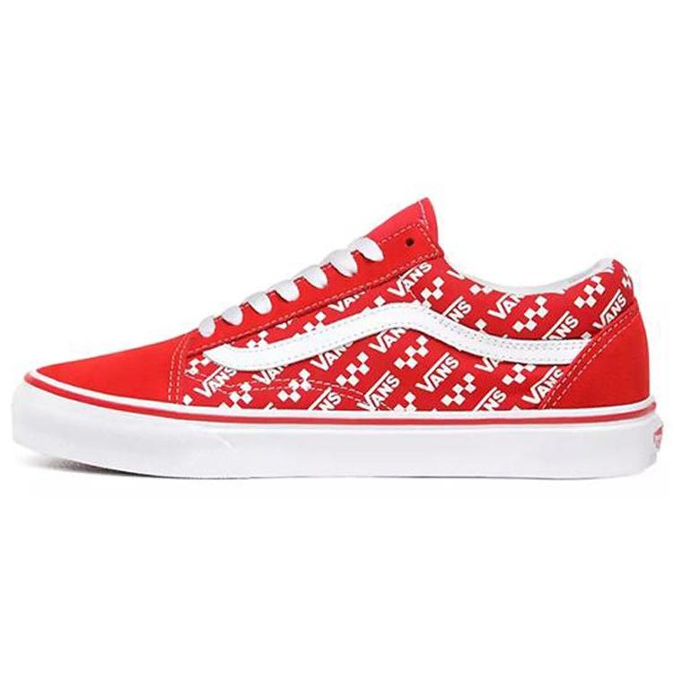 Vans Old Skool Logo Repeat - Racing Red Men s VN0A4U3BW35 EU 44