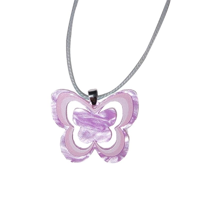 Personalized Acrylic Butterfly Charm Clavicle Chain Choker Unique Jewelry Women