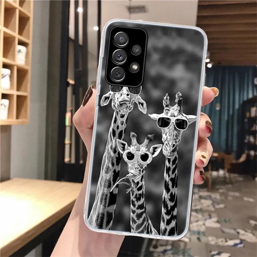 Cute Cartoon Giraffe Animal Soft Phone Case For Samsung Galaxy A51 A50 A71 A70 A10 A20E A30 A40 A41 A31 A21S A11 A6 A7 A8 A9 Plu