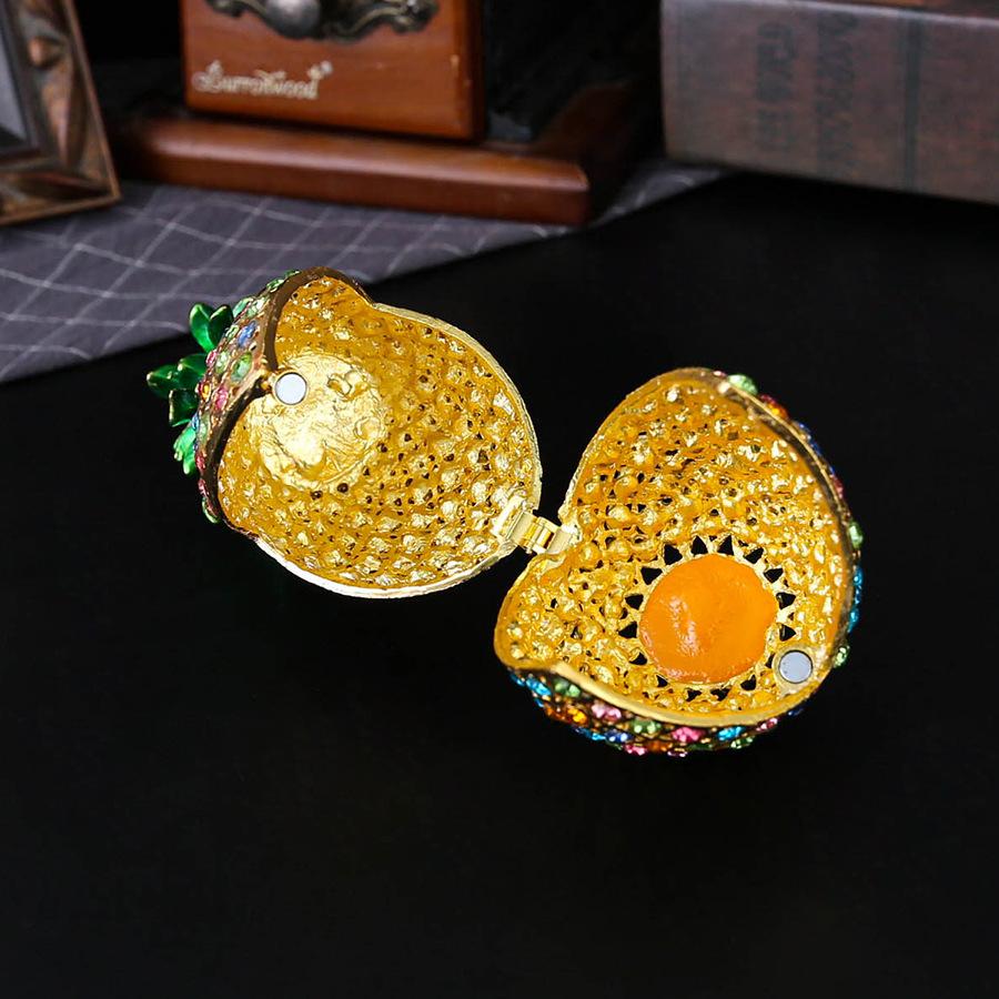 Enamel color popular crystal handicrafts home decoration opening event gifts full of diamonds pineapple metal ornament