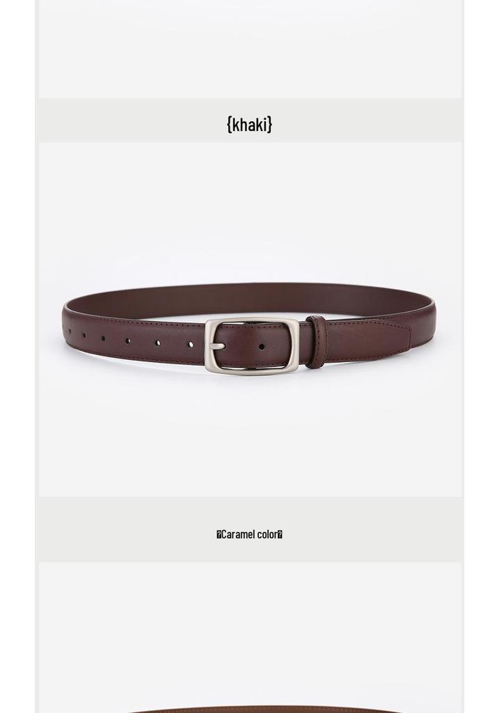 Women's 2024 Genuine Leather Belt - Versatile, Soft Cowhide Waistband for Jeans, Decorative Black.