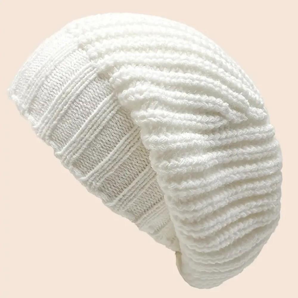 

Однотонная зимняя шапка, шапка-бини из толстого ворса, шапка вязаная, защита от холода, для холодной погоды белый