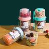 Cutie Salata Transparenta Portabila Separata Doua Compartimente Cupa Mic dejun Fulgi de Ovaz Cereale Nuci Recipient pentru Iaurt cu Furculita Cutie Prânz Scoala Depozitare Alimente