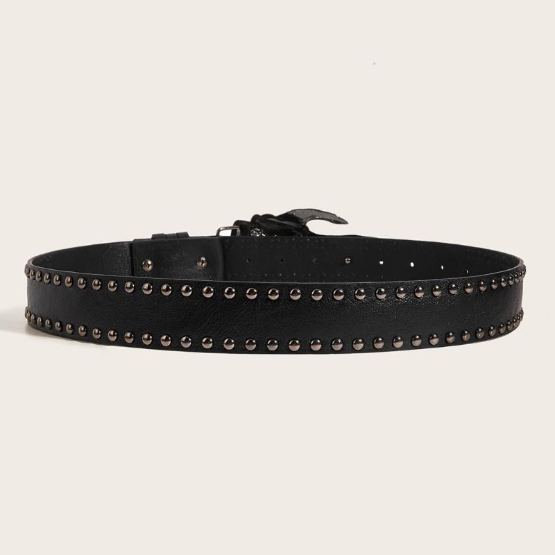 Gothic Style Adjustable Waist Belt With Edgy Skull Heart Motif Perfect For Streetwear And Concert Outfits