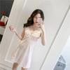 Milk Silk Lace Trim Nightwear With Low Cut And Seductive Design For Summer Sleepwear
