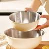 Stainless Steel Mixing Bowls With Measurements, Suitable For Home Use, For Mixing And Kneading, Salads, And Baking Salad Bowl