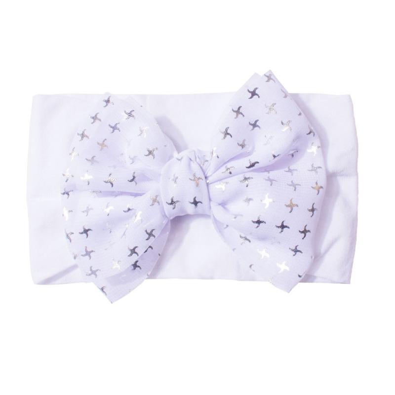 New Baby Fontanelle Headscarf Cute Nylon Bow Baby Headband Comfortable Soft Children's Hair Accessories