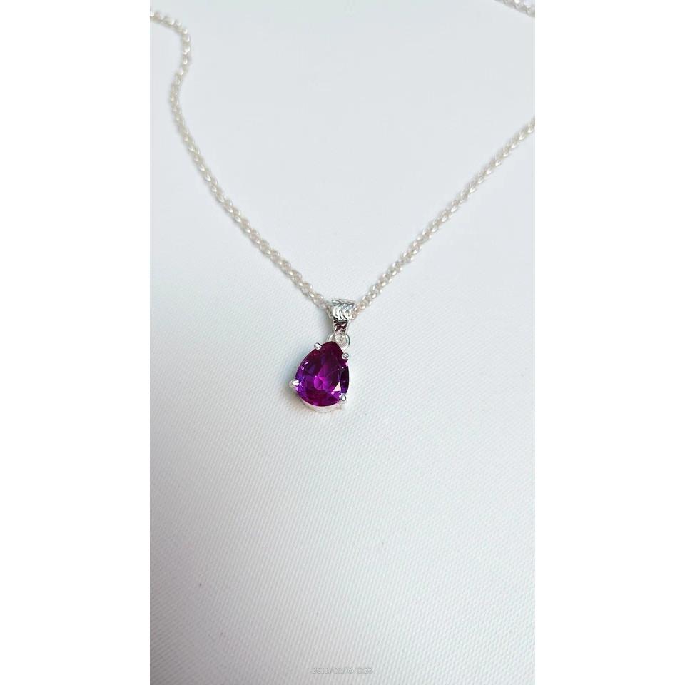 Natural Purple Sapphire 925 Sterling Silver 15 CtPear   Gemstone Pendant