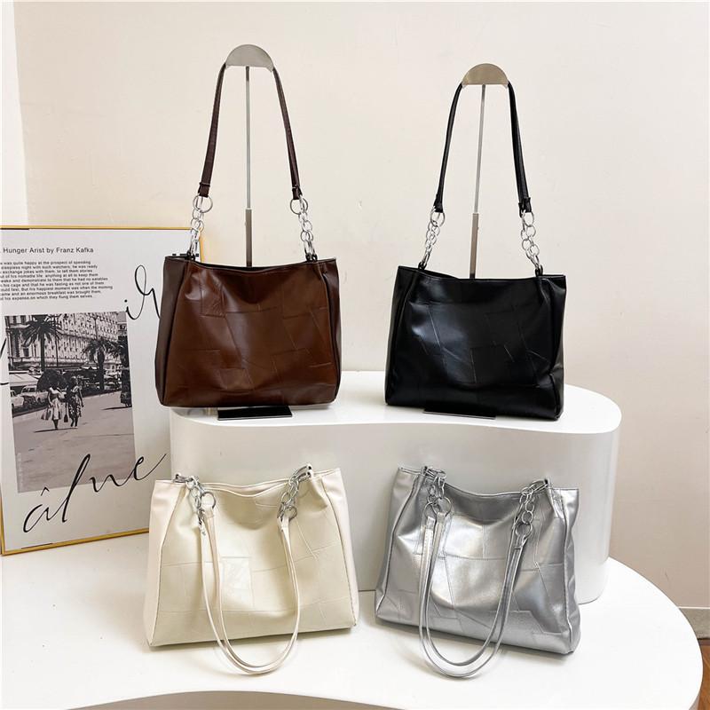Fashionable Urban Style Pu Tote Bag For Women Summer 2024 Large Capacity Handbag