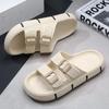 Fashion Men Slippers Buckle Summer New Casual Beach Shoes Soft Bottom Breathable Non-slip Men's Dual-use Sandals Slippers Men