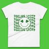Feeling Lucky Smiley Shamrock Womens T-Shirt Mens Tops Tees Unisex