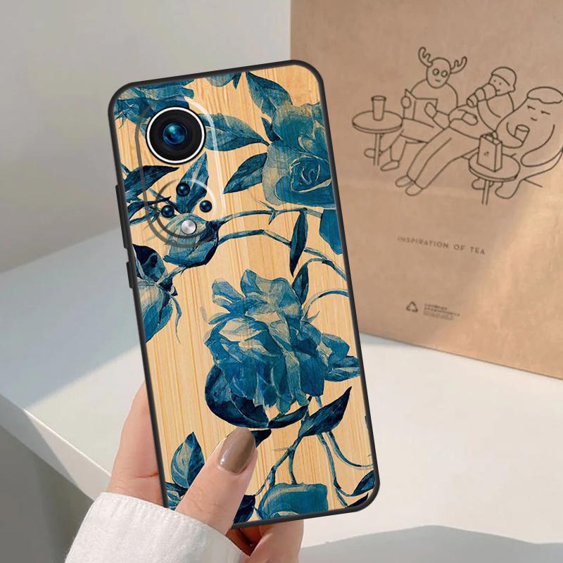 Tree Flower Bamboo Wood For Honor Magic 8 5 6 7 Pro Case For Honor 400 200 Lite 50 70 90 X8c X8b X9a X9b X9c X9d Win