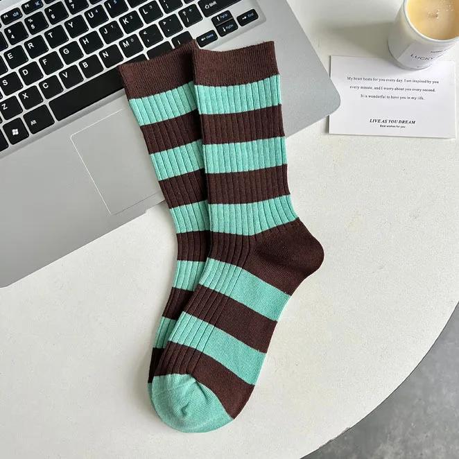 Mid-Calf Women Cotton Socks FAutumn Winter Ins Japanese JK Ethnic Style Fashion Socks Lady Girls Student Sweet Retro Long Socks