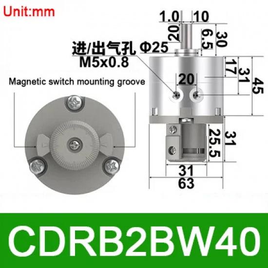 SMC Type Vane Rotary Swing Cylinder CRB2BW CDRB2BW CDRB2BWU 10 15 20 30 40-90S 180S 270S Pneumatic Rotary Actuator