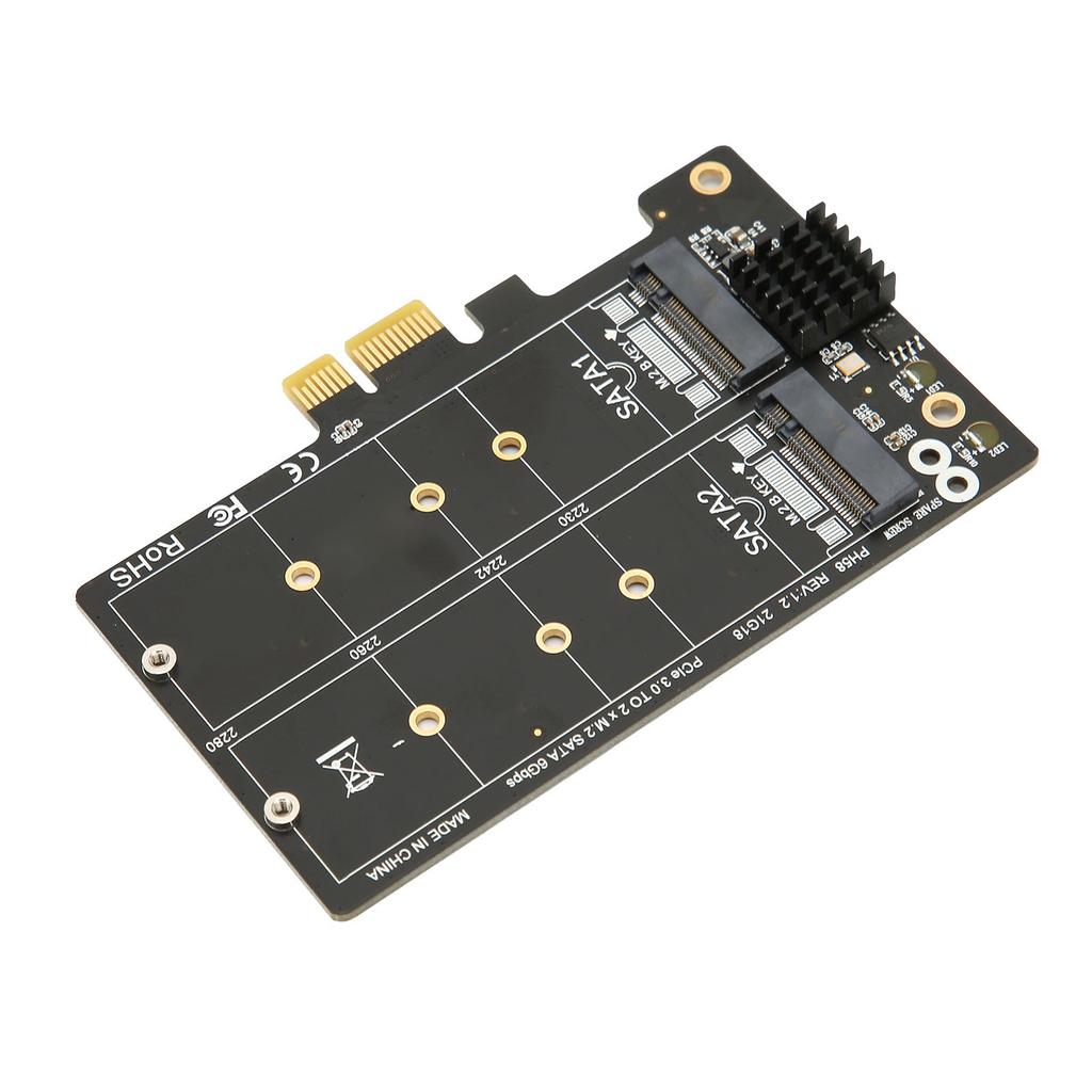 Adapter Card M.2 SATA To PCIE Dual Disk Array Card Transmission Stability Expansion Card