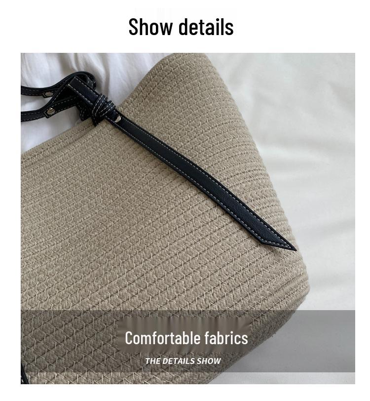 Women's Large Capacity Straw Woven Shoulder Tote Bag - Summer 2025 New Style