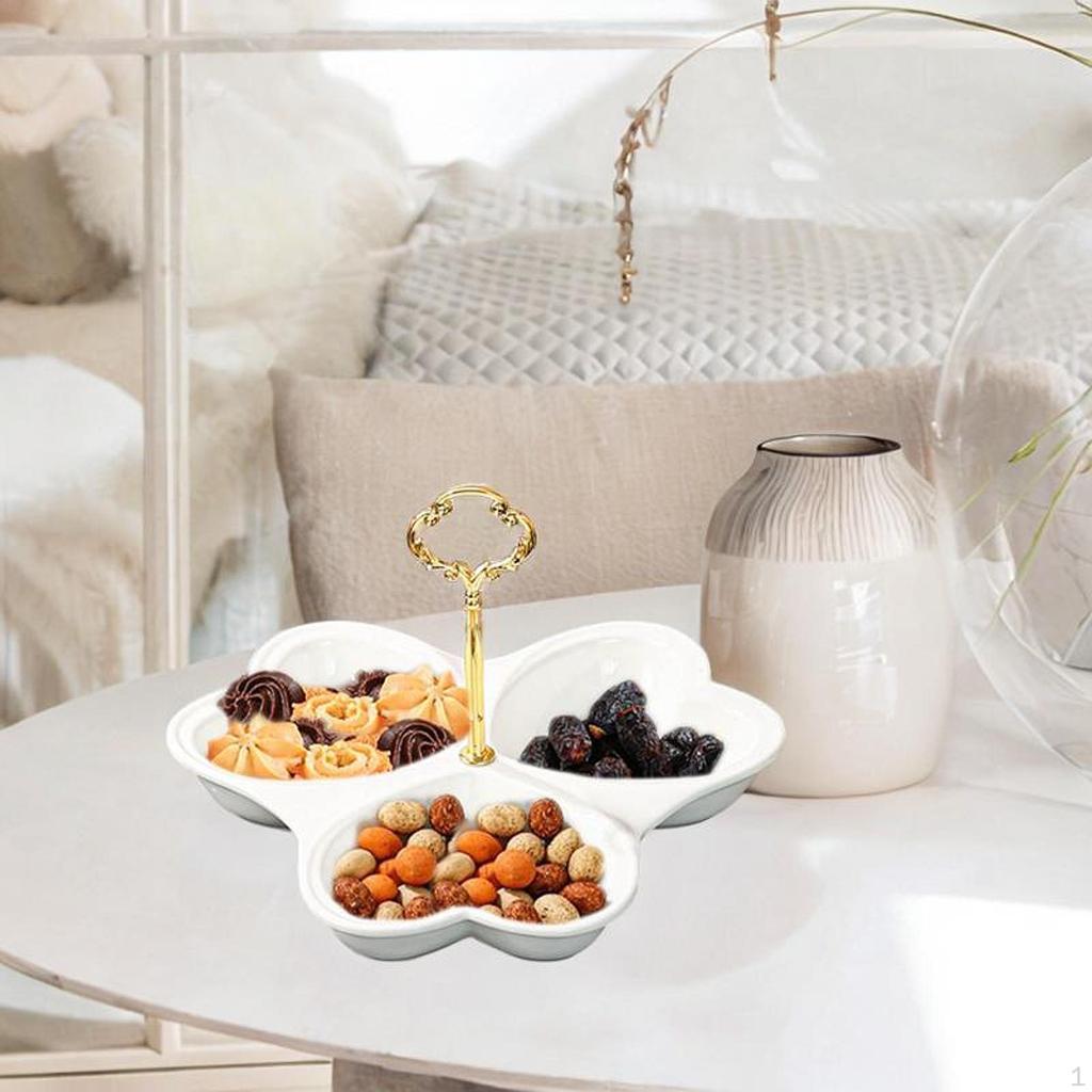 Tavă de servire împărțită Suport pentru fructe uscate Plato pentru petrecere din porțelan pt