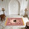 Floral Tassel Prayer Rug, Lightweight Portable Non-Slip Prayer Mat, Islamic Worship Rug for Home Decor