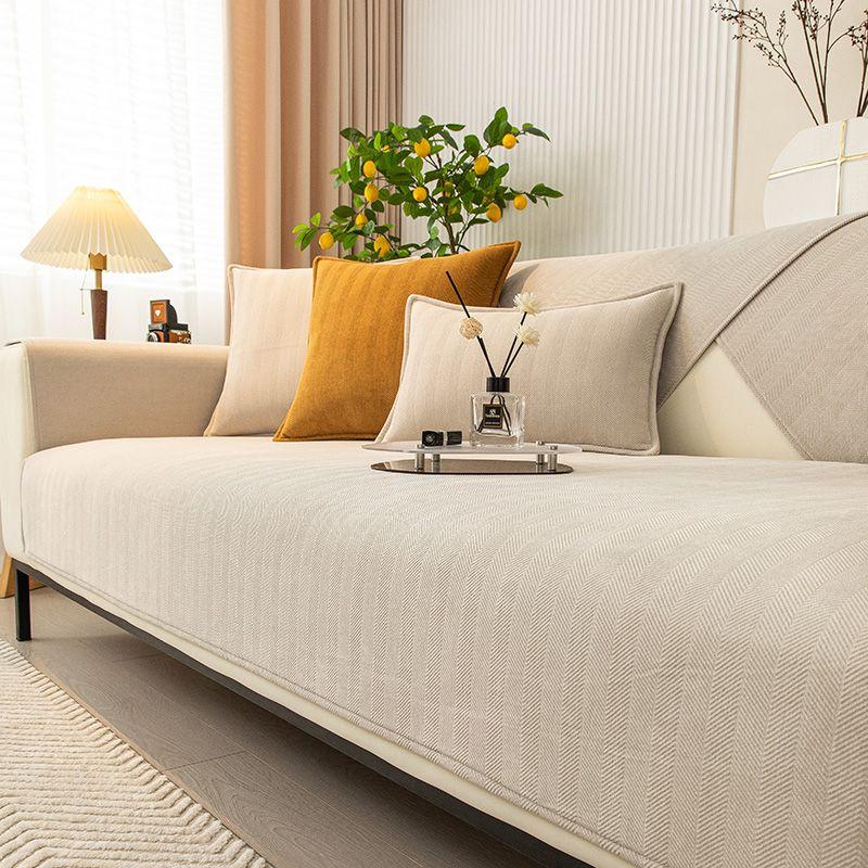 

Универсальный чехол для дивана, ткань синель, однотонная полосатая подушка для дивана для гостиной, простая нескользящая подушка для дивана, подлокотник, спинка 70*70cm