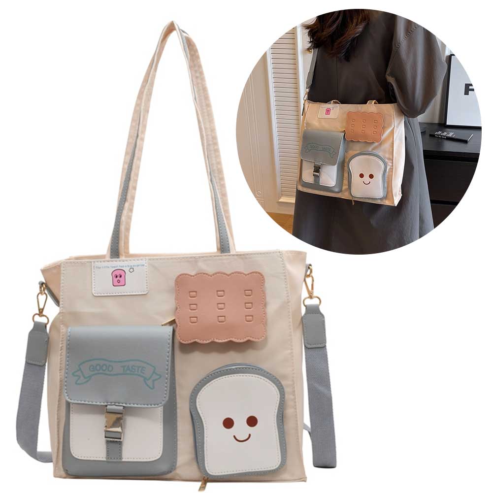 

Women Kawaii Shoulder Bag Versatile Zipper Satchel Bag Casual Crossbody Pouch Trendy Student Shopper Bag