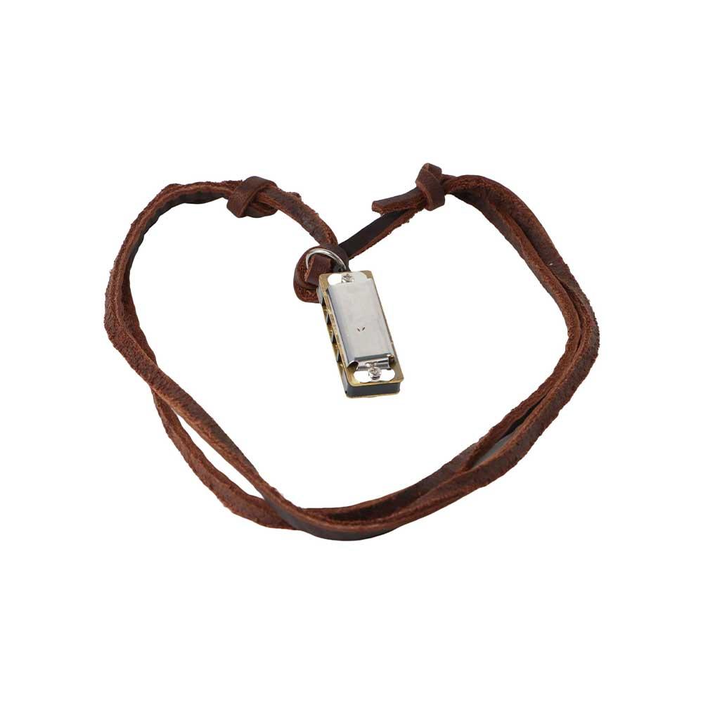 Jewelry Mini Personalized Pendant Necklace Leather Harmonica