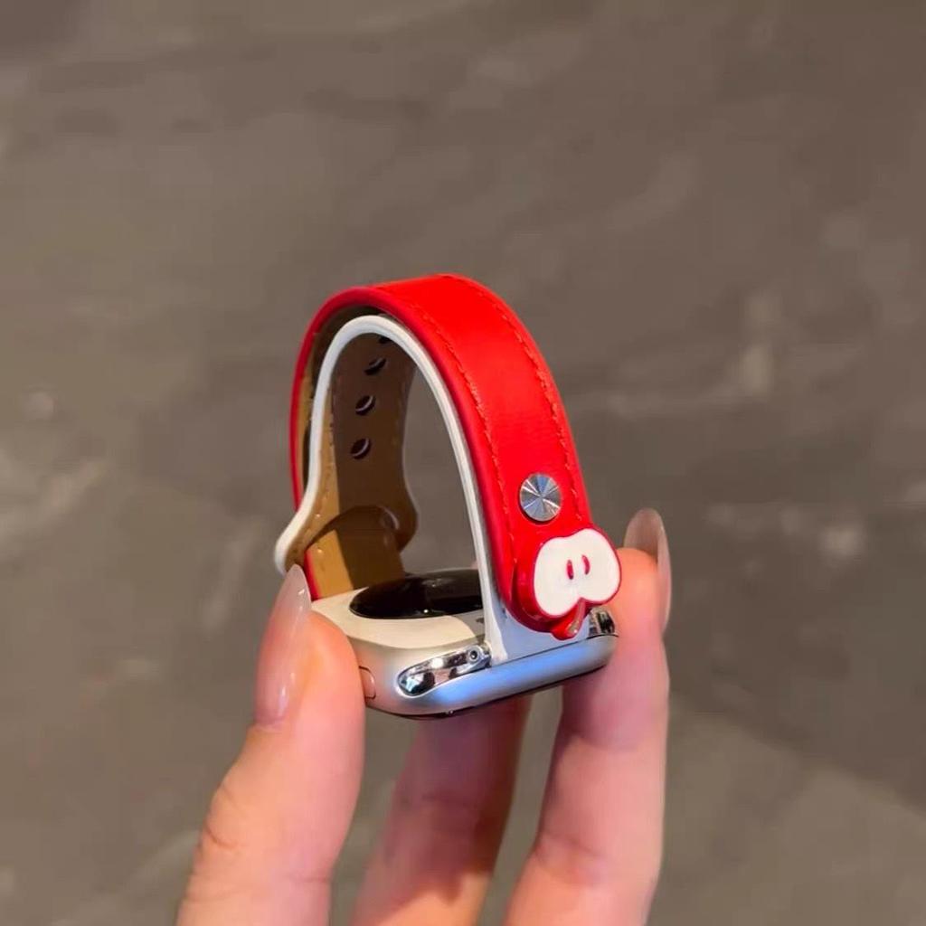 Compatible Xiaomi Band 10/9/8 and Universal Apple Watch Women's Cute Green Red Wristband