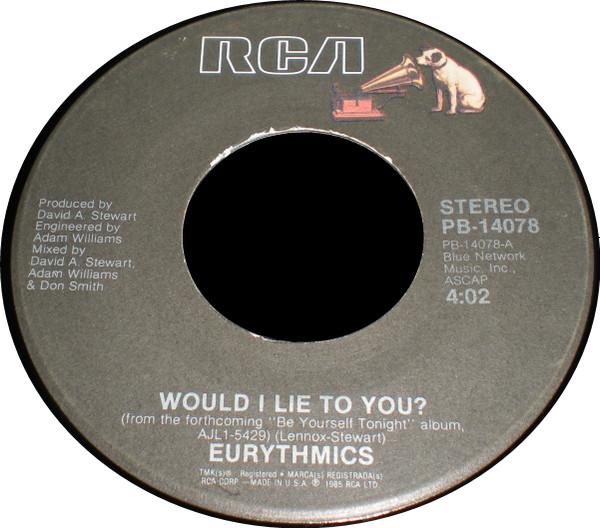 

7inch Record EURYTHMICS - Would I Lie To You PB14078 RCA 1985 US Rock Used