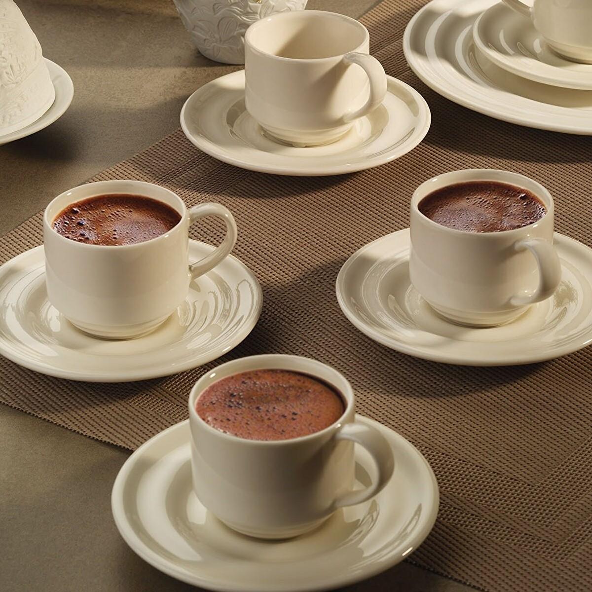

Kütahya Фарфоровый Кофейный Сервиз Tuvana Кремовый