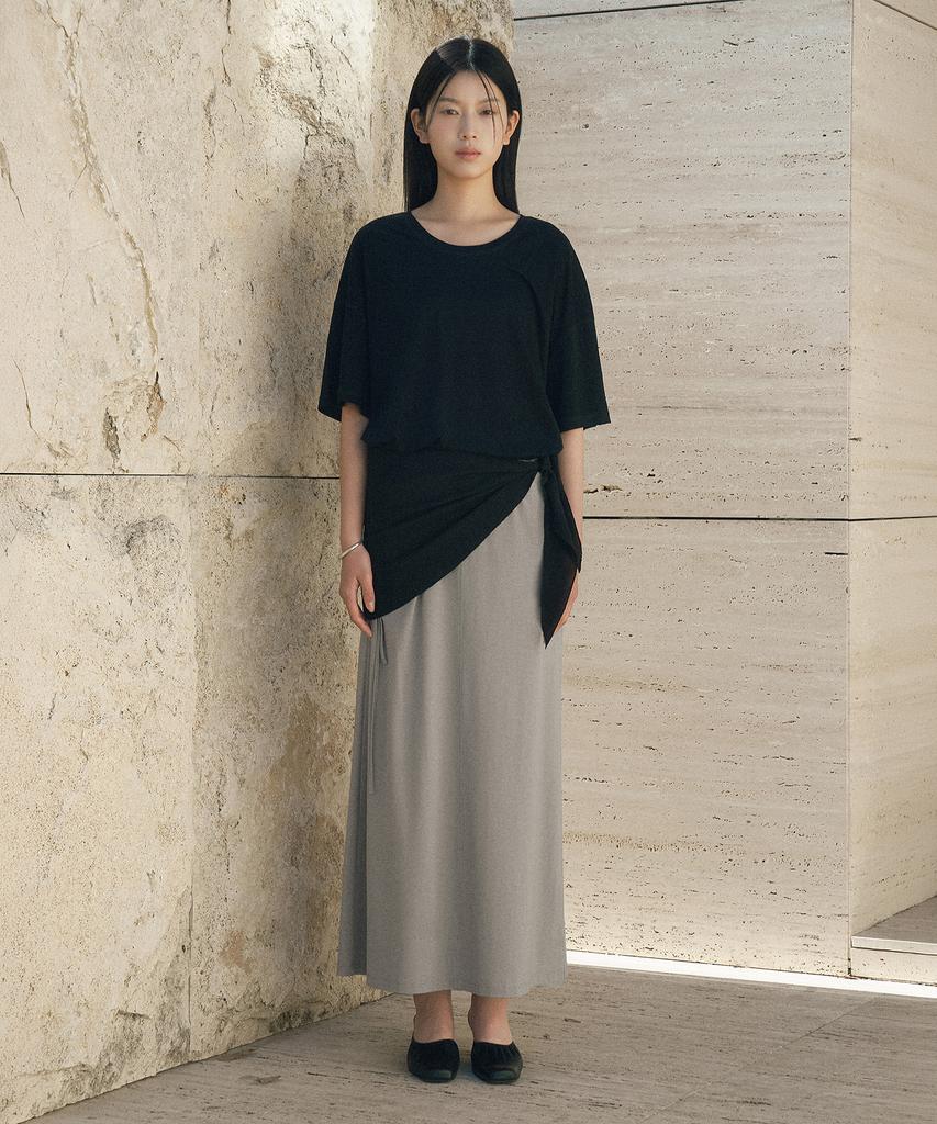 Siyajyu Sist9064 Flow Tension Banding Skirt_Mocha Gray