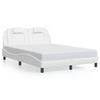 VidaXL Bed Frames with Headboard, Upholstered Bed with Cushion, Double Bed, Adult Bedroom Bed, Modern, White 140x200 Cm 3208097