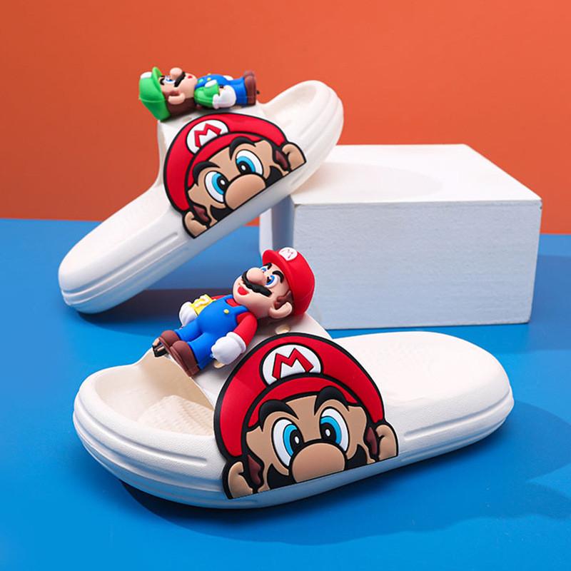 Mario Childrens Sandals Summer Eva Non Slip Cartoon Indoor Flip Flops For Boys And Girls