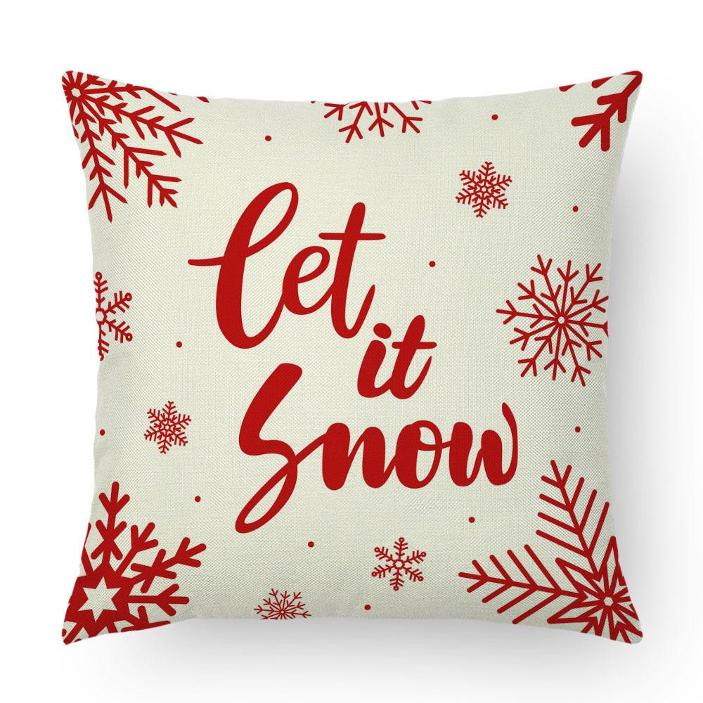 Imitation Linen Pillow Case Home Decoration Christmas Pillow Four-piece Set Living Room Sofa Cushion Cover Bedroom Pillow