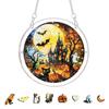 Yousheng Acrylic Puzzle Suncatcher, Halloween Black Cat Castle Raven DIY Sun Catcher Kit, Stained Glass Window Hanging Ornament for Home, Garden
