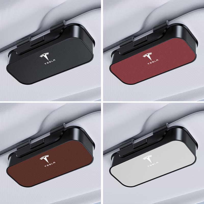 AAAIR1 Car Sticker Sun Visor Organizer Sunglasses Ticket Card Box For Tesla Model 3 Y S X Cybertruck Juguete Roadster Coil Bonina